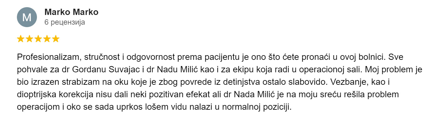 Utisak nakon operacije strabizma